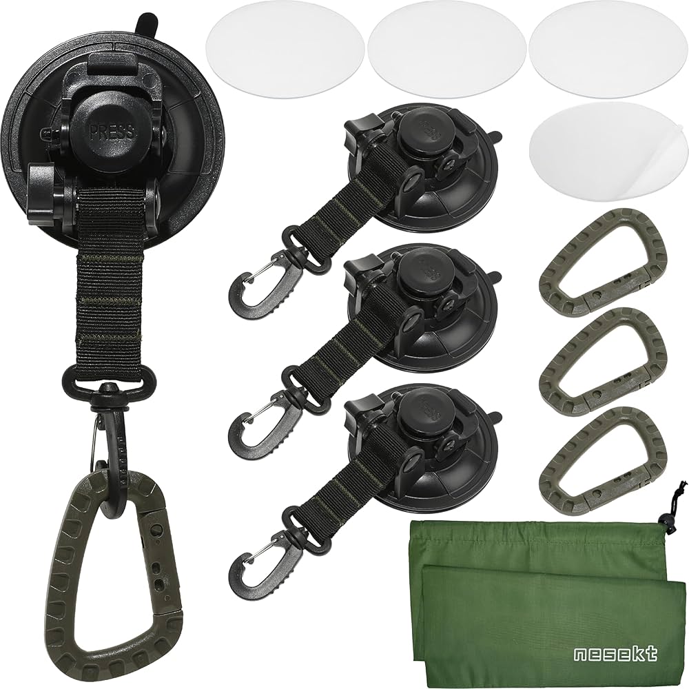 Amazon | [ネセクト] 吸盤フック 90mm(大) 4個 樹脂製カラビナ